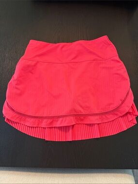 Women’s Lucky in Love Hot Pink Athletic Pleated Tennis Skirt